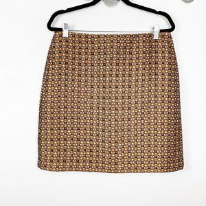 Loft Bronze Geometric Textured Print Pencil Skirt
